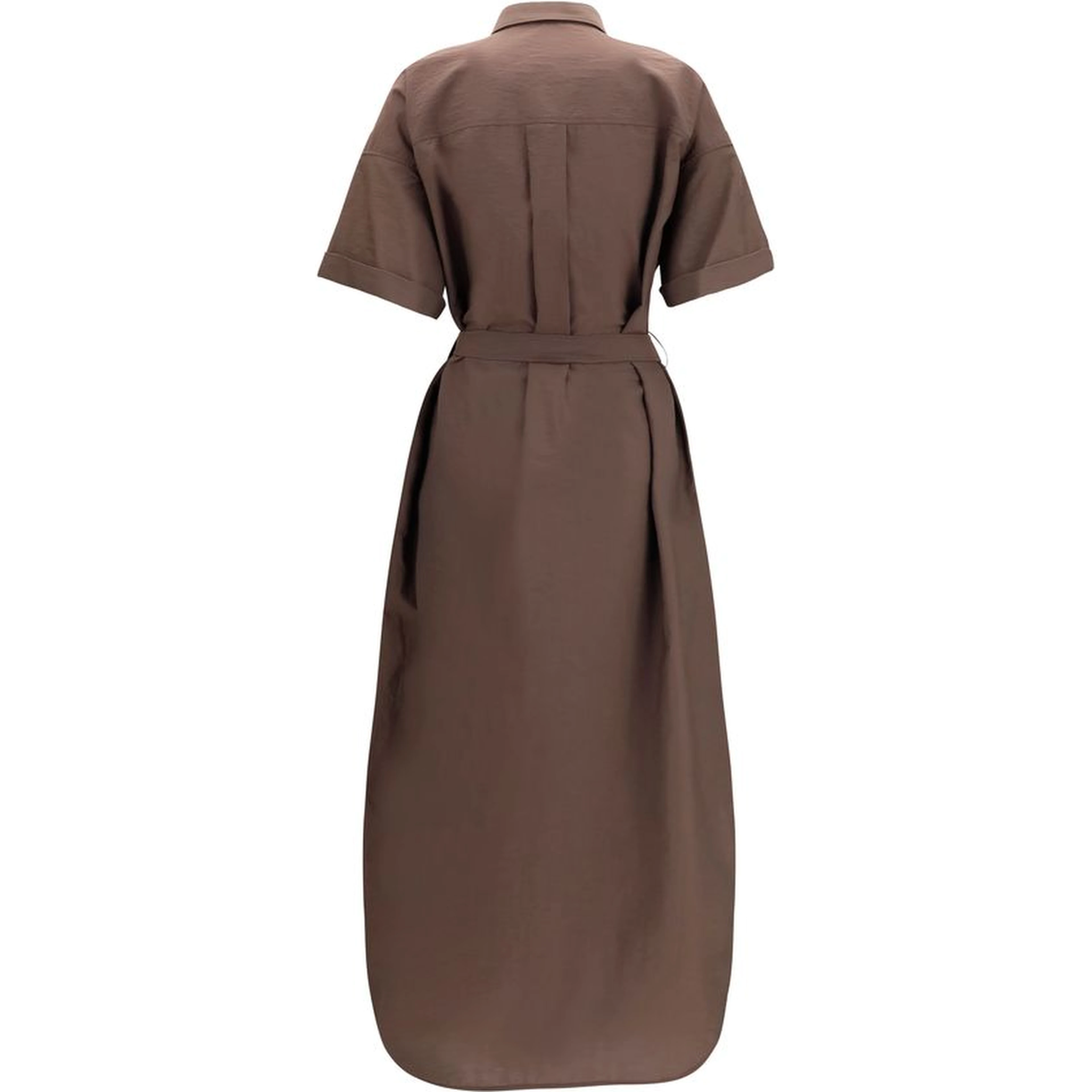 Brown Cotton Casual Dress