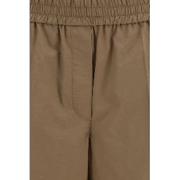 Brown Cotton Casual Pants