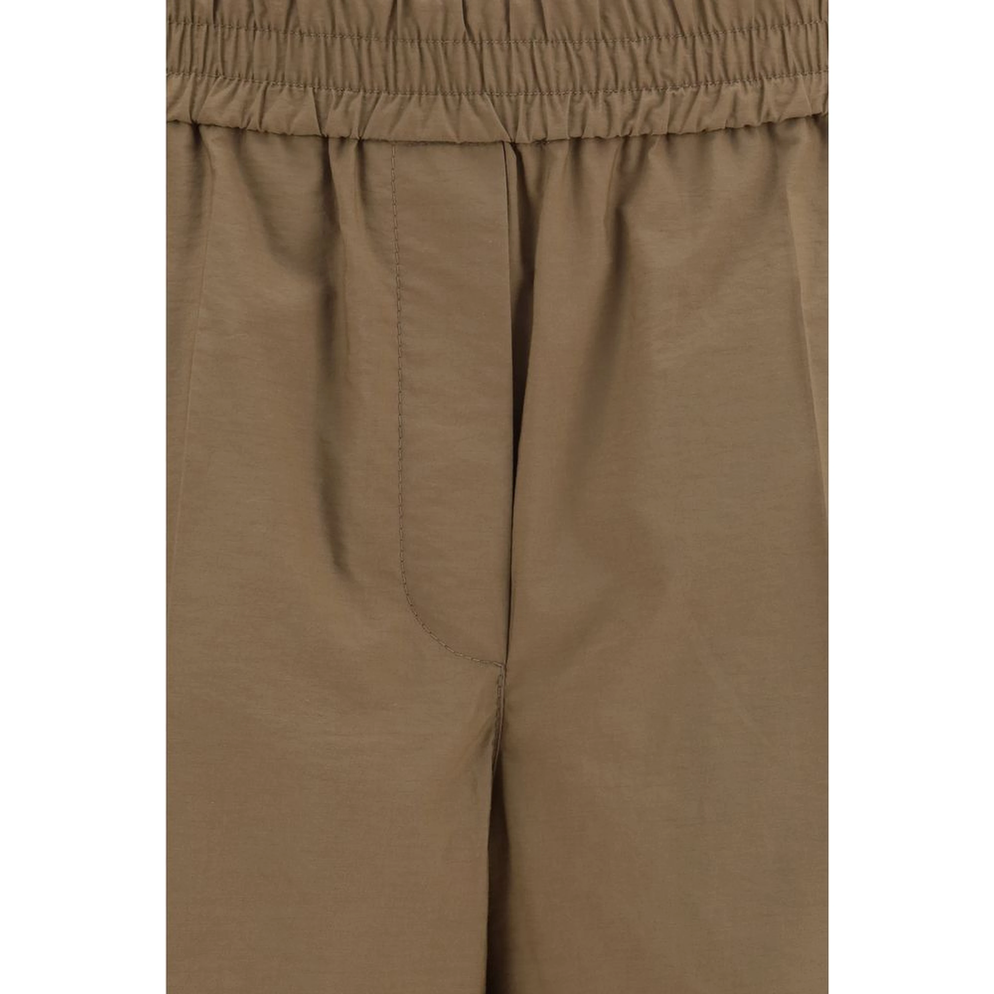 Brown Cotton Casual Pants