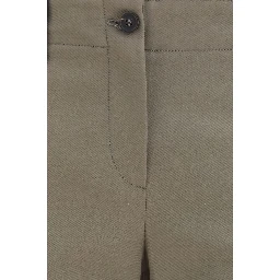 Brown Cotton Flared Pants
