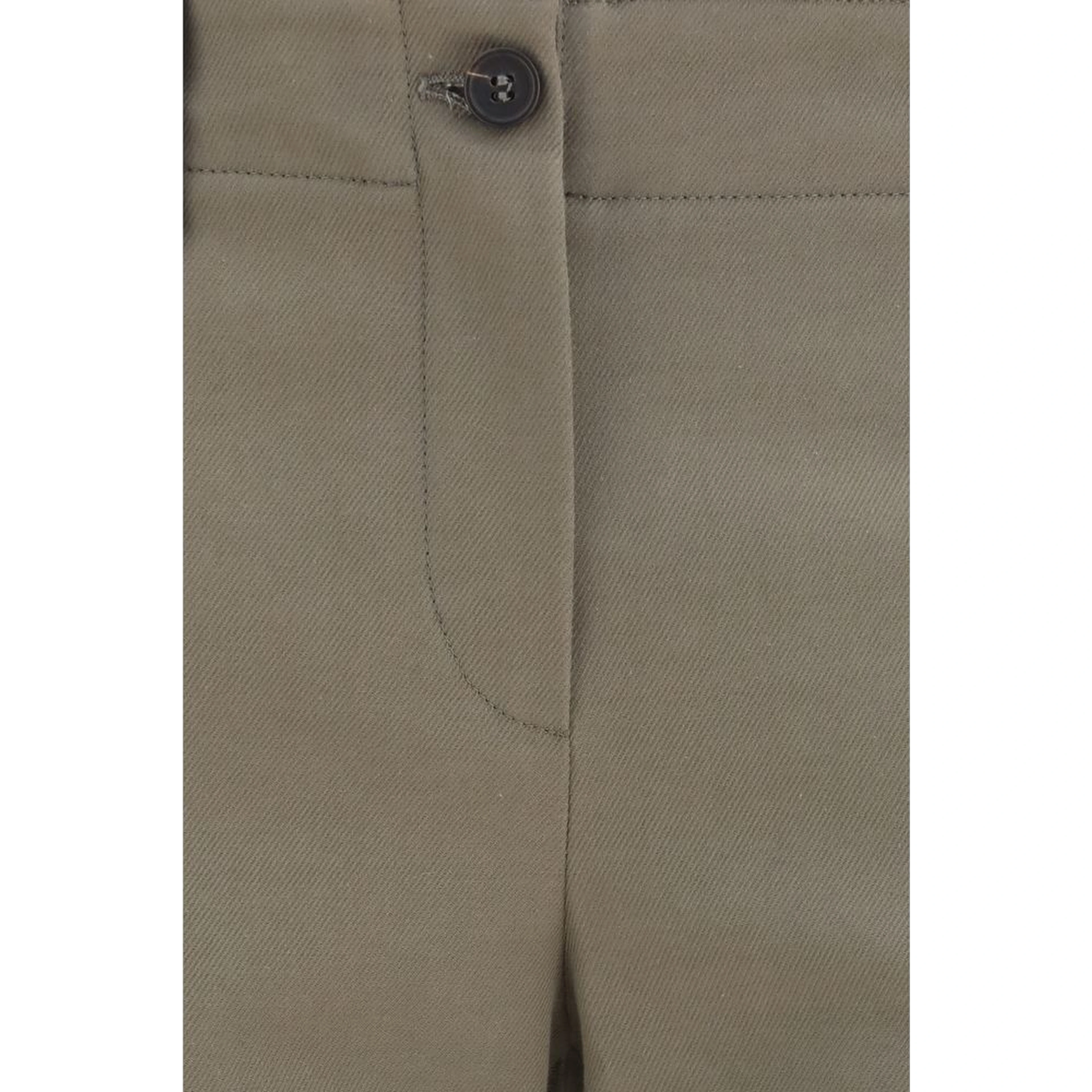 Brown Cotton Flared Pants