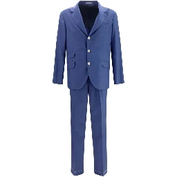 Blue Wool Oves Aries Two-Piece Suit