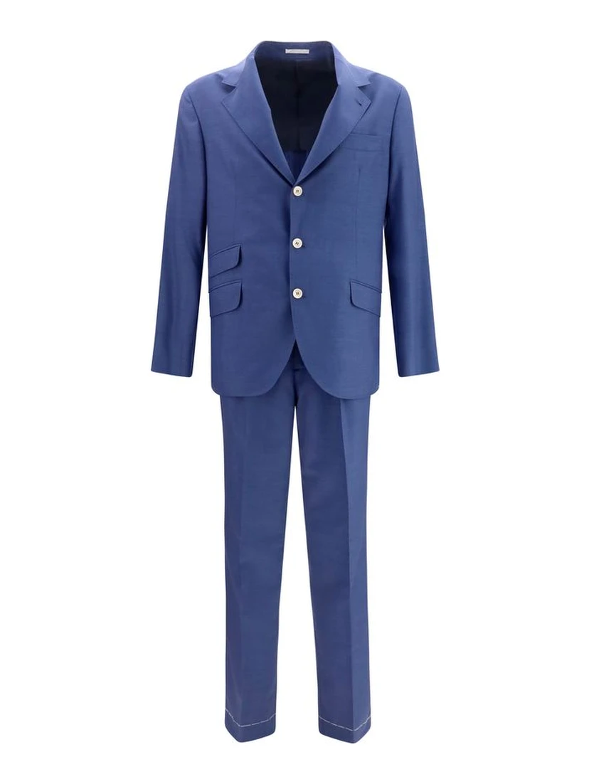 Blue Wool Oves Aries Two-Piece Suit