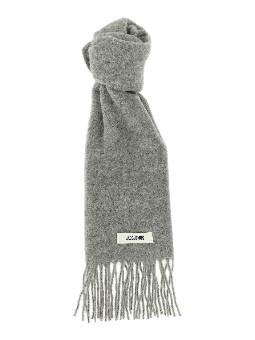 Gray Alpaca Leather Foulard