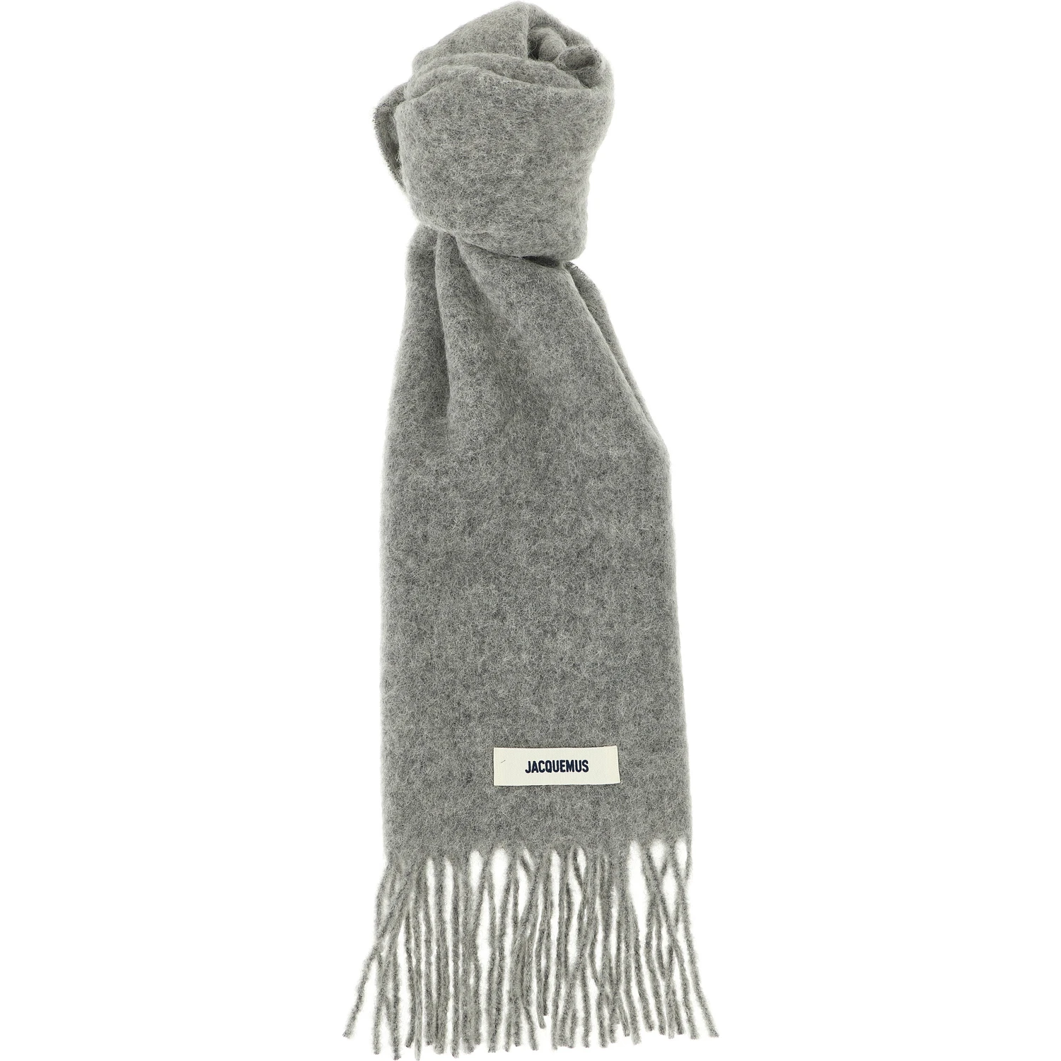 Gray Alpaca Leather Foulard