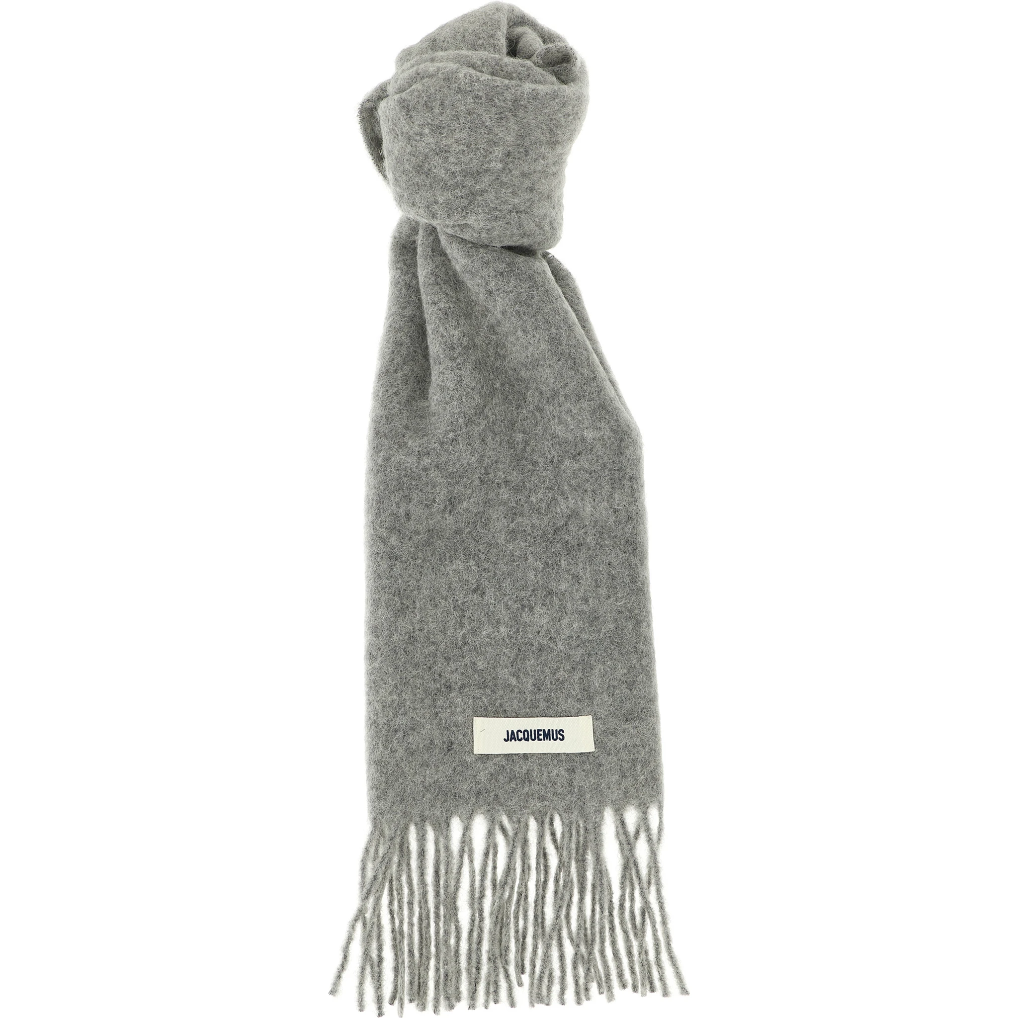 Gray Alpaca Leather Foulard
