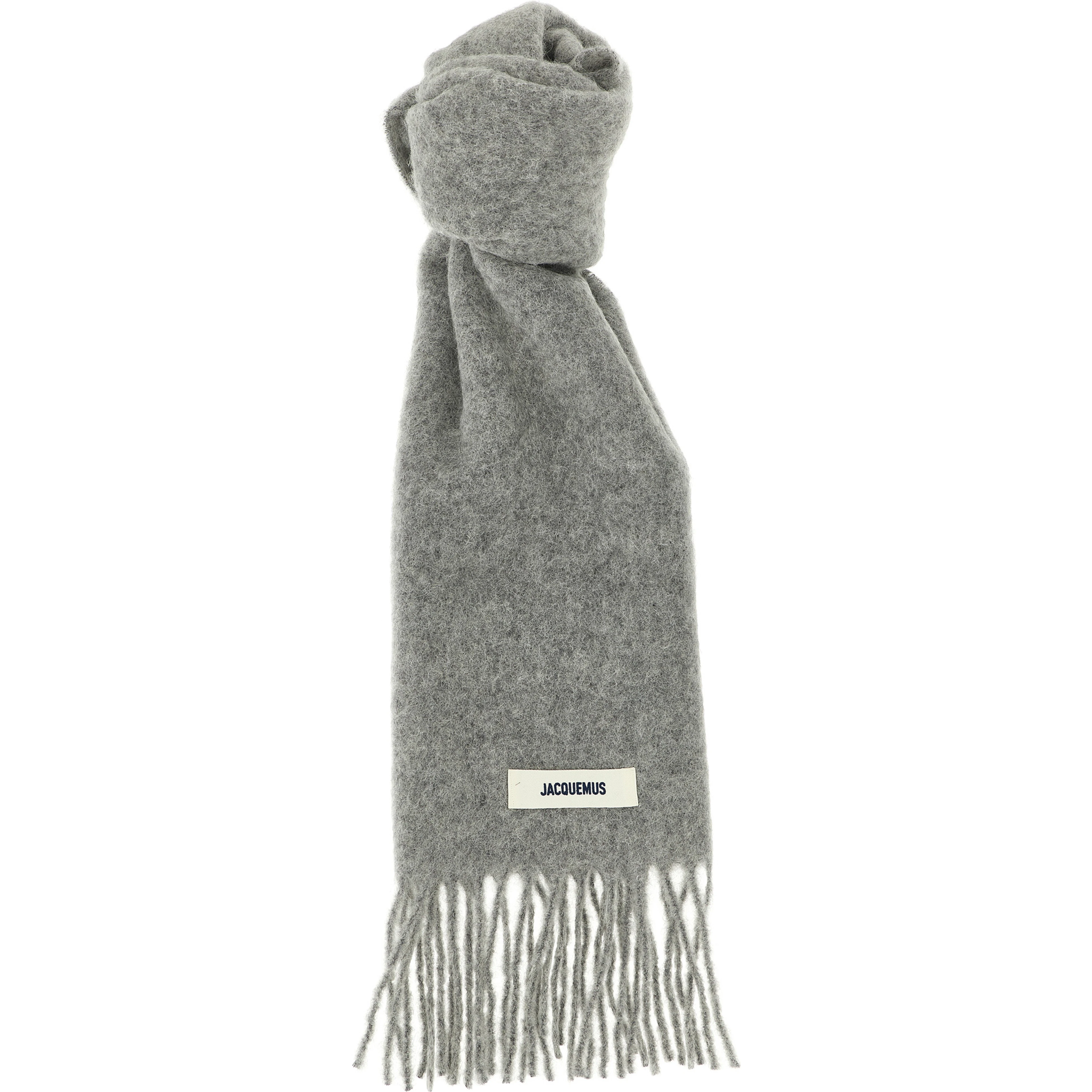 Gray Alpaca Leather Foulard