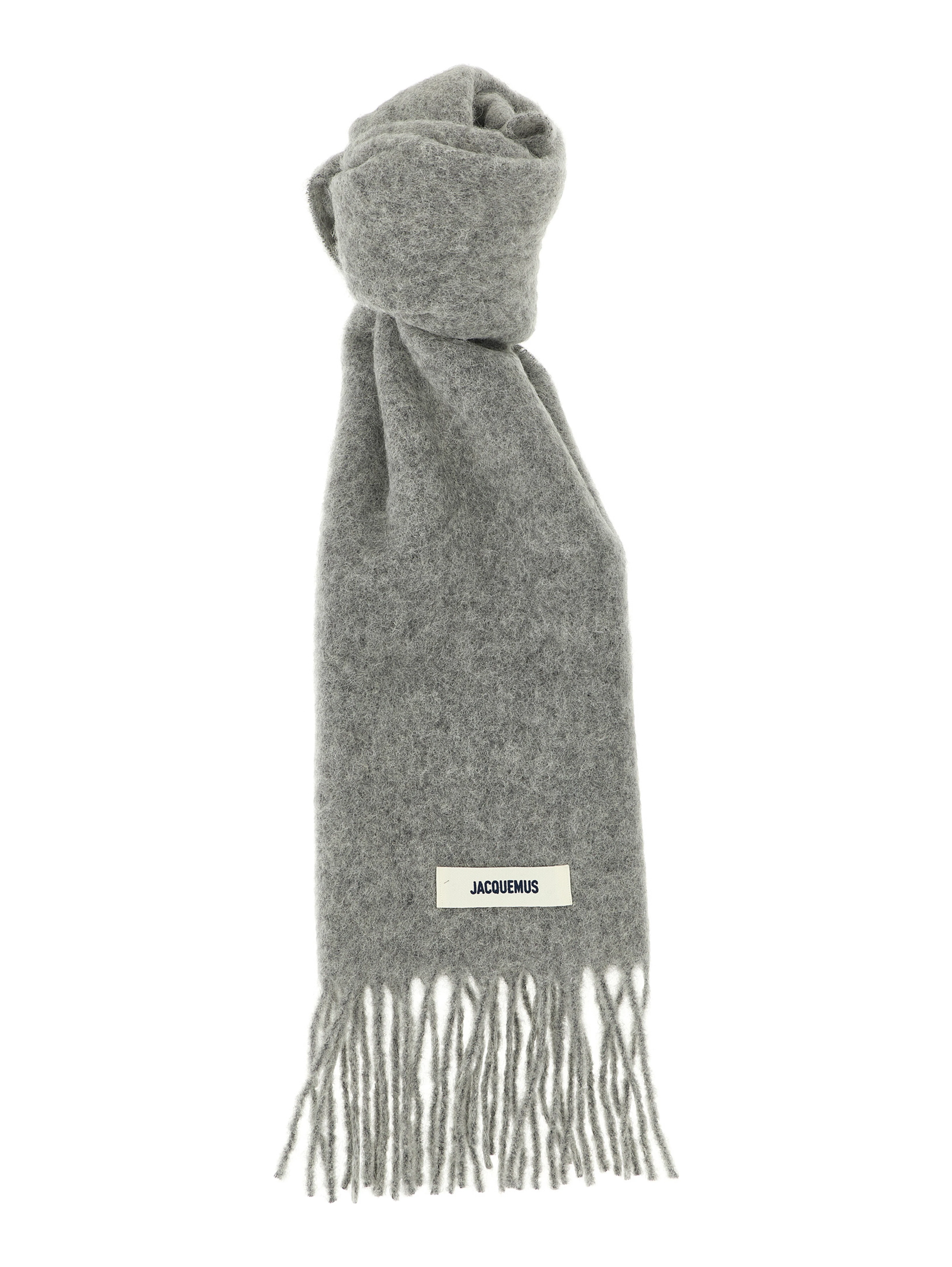 Gray Alpaca Leather Foulard