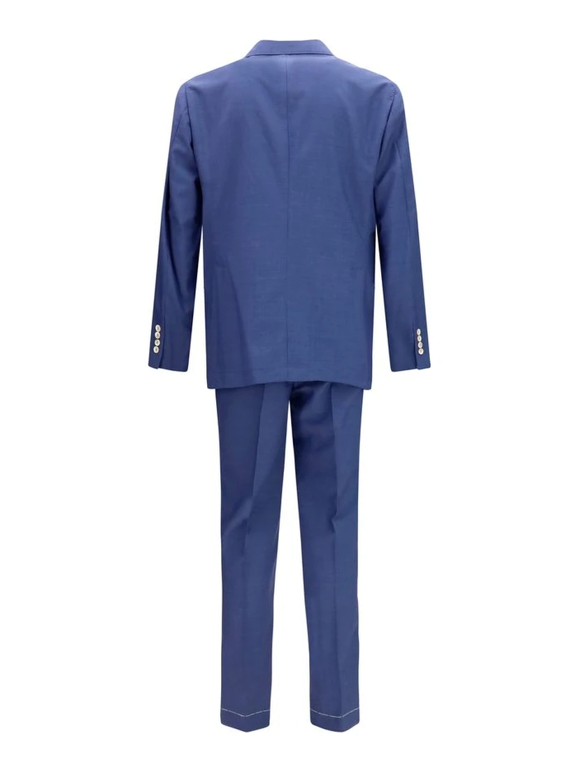 Blue Wool Oves Aries Two-Piece Suit
