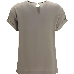 Beige Elastane Blouse