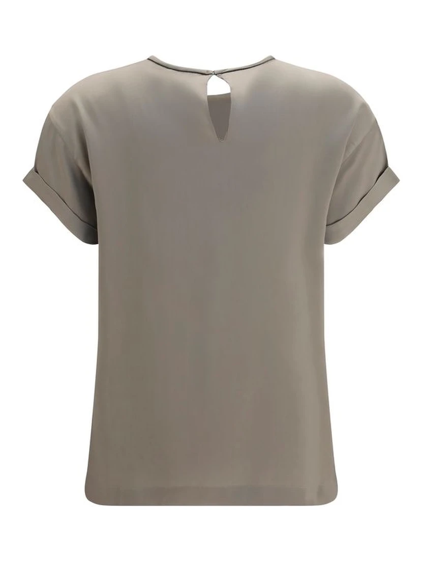 Beige Elastane Blouse