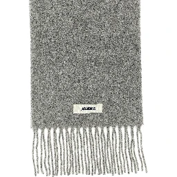Gray Alpaca Leather Foulard