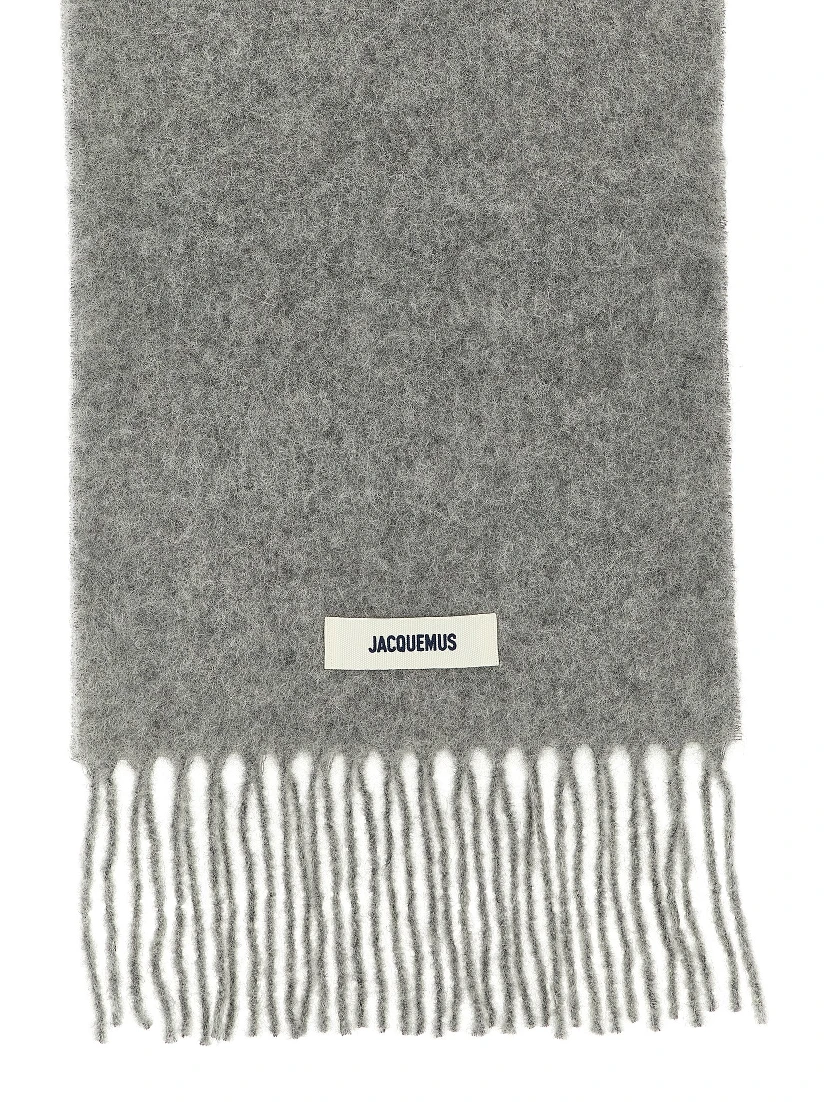 Gray Alpaca Leather Foulard
