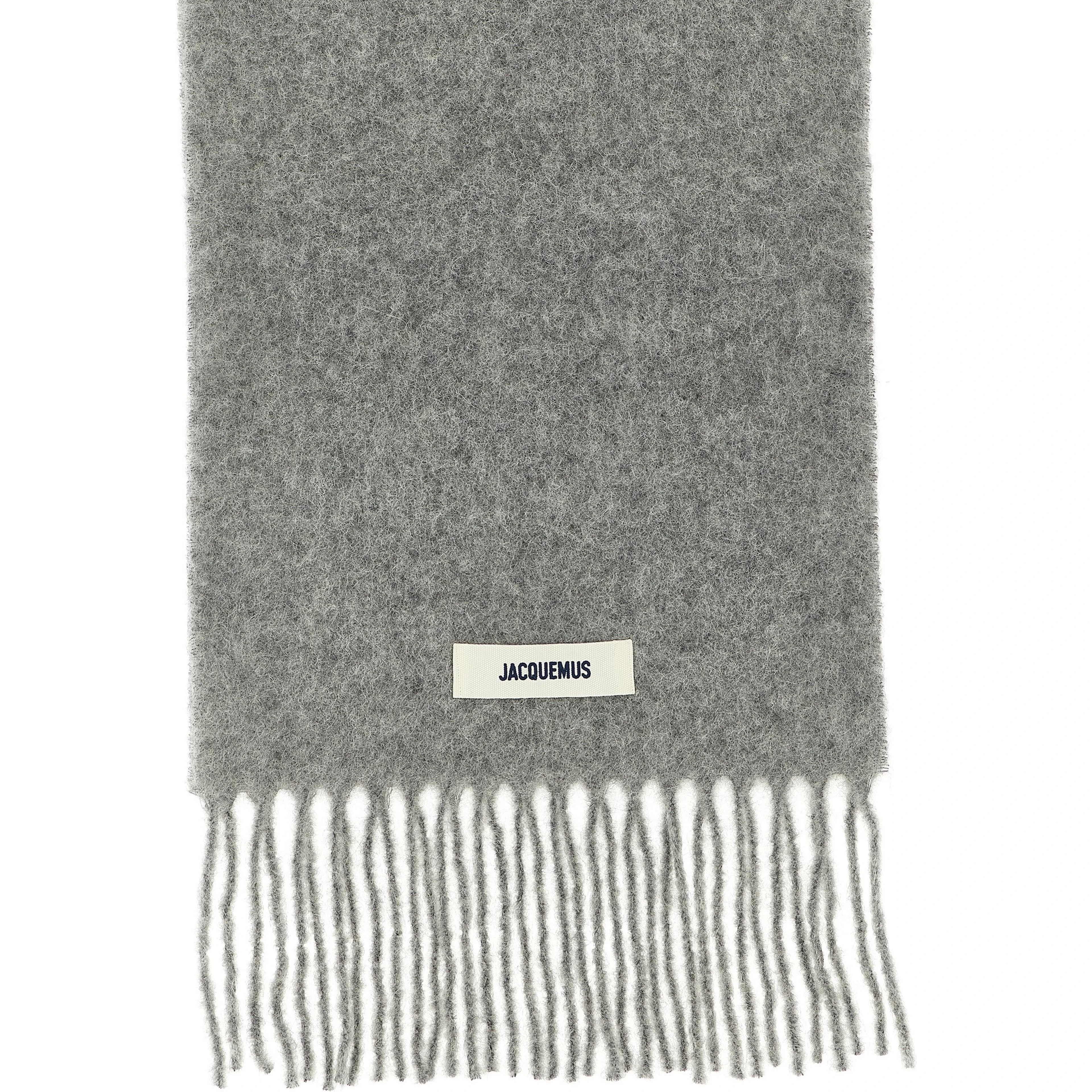 Gray Alpaca Leather Foulard