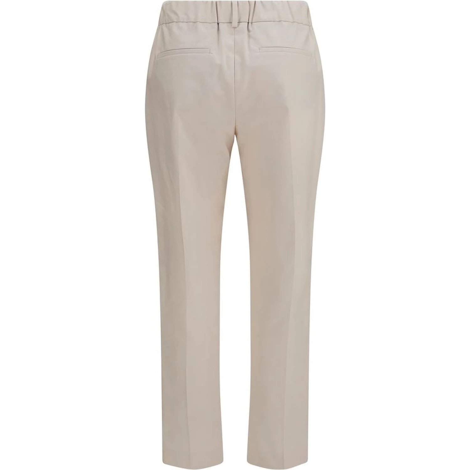 Beige Cotton Casual Pants