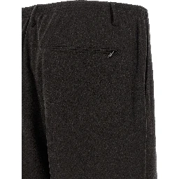 Brown Wool Casual Pants