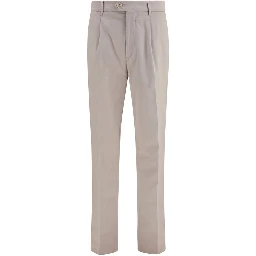 Beige Cotton Chino Pants