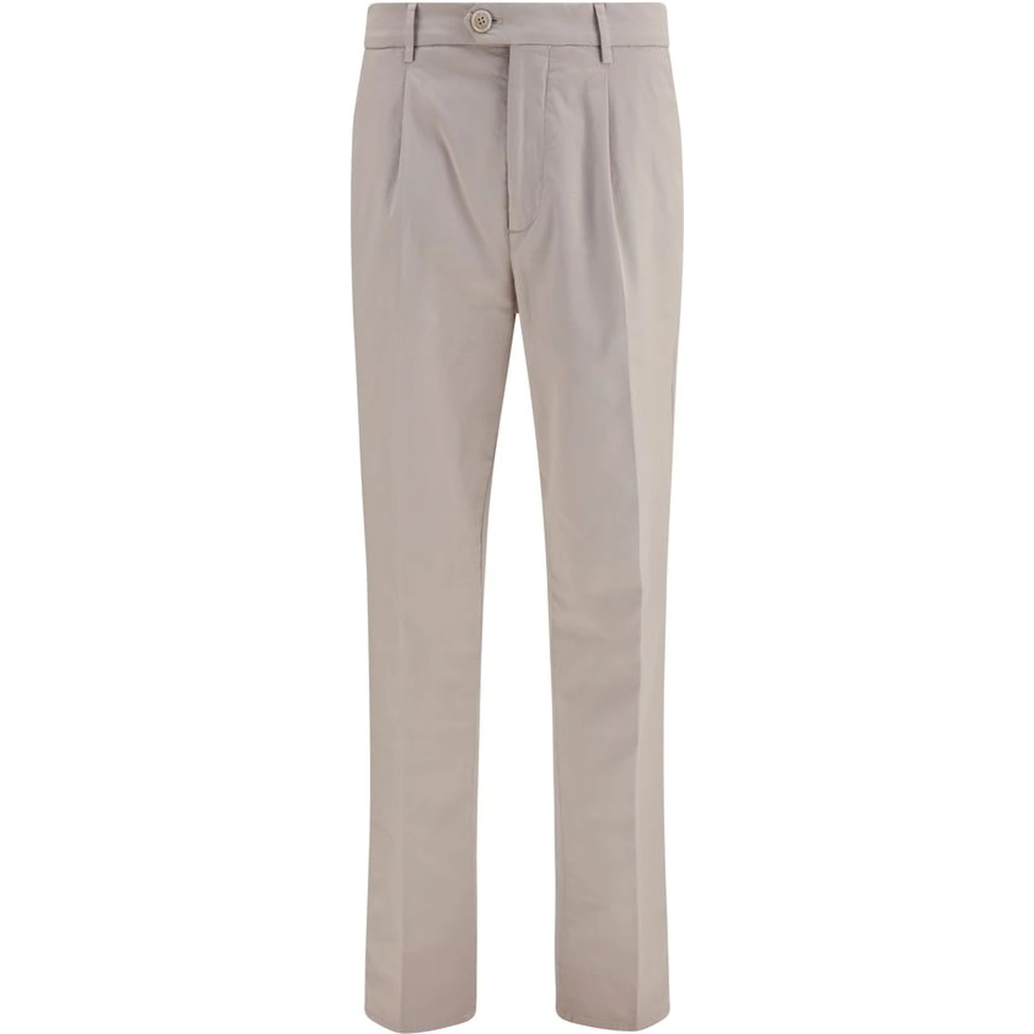 Beige Cotton Chino Pants