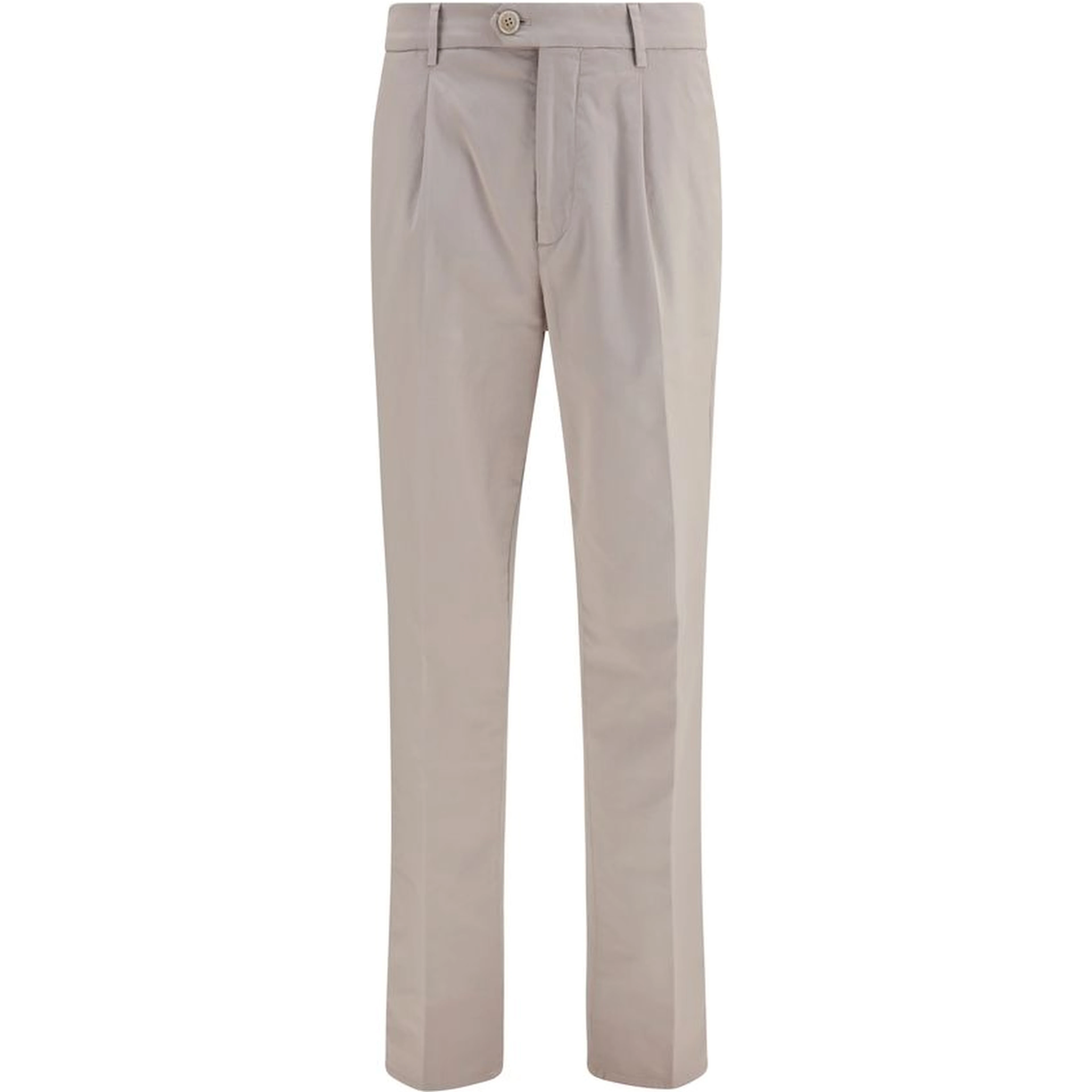 Beige Cotton Chino Pants