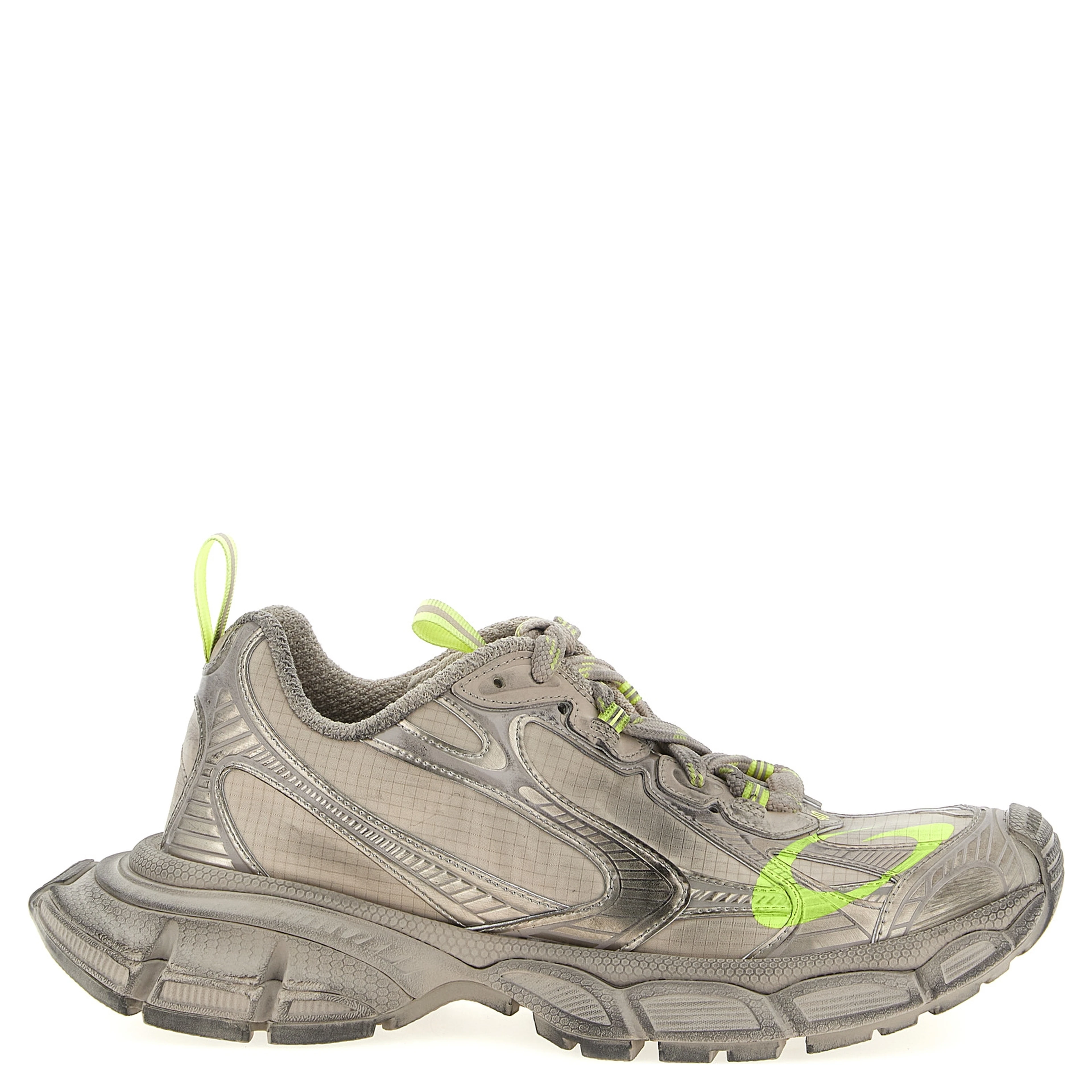Gray Polyethylene Athletic Sneakers