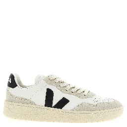 Bicolor Genuine Leather Athletic Sneakers