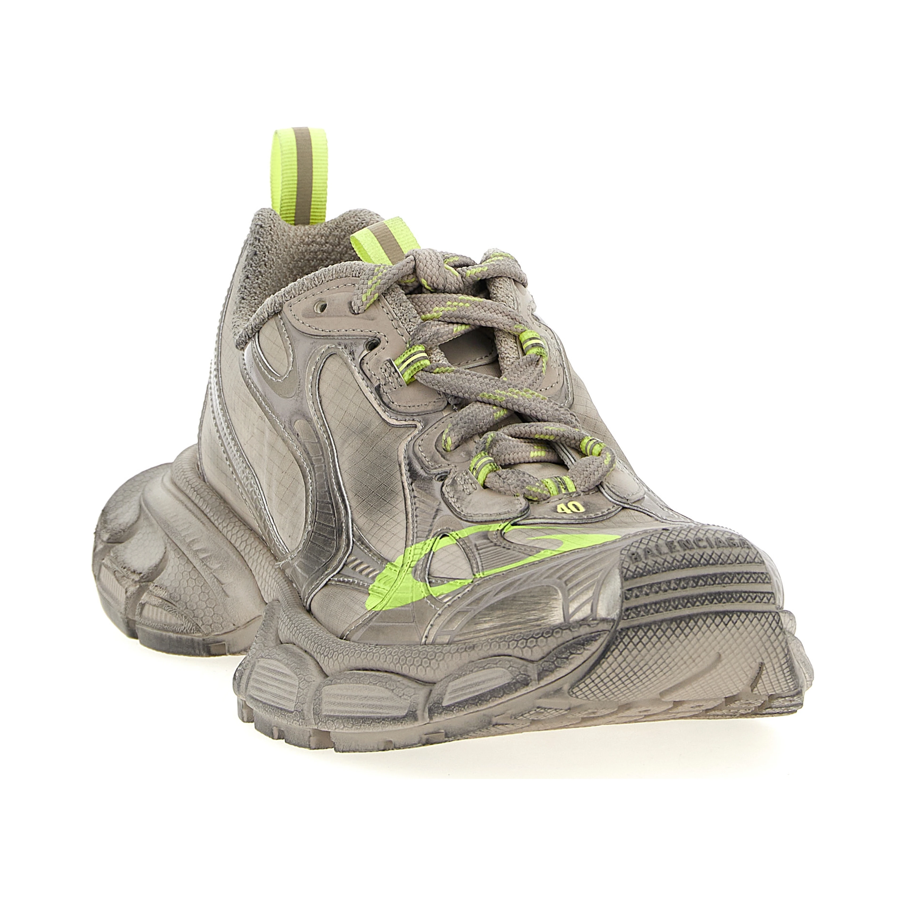 Gray Polyethylene Athletic Sneakers