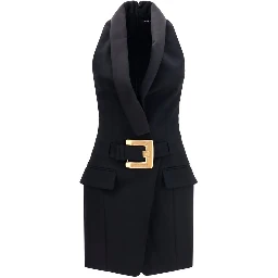 Black Wool Oves Aries Casual Dress