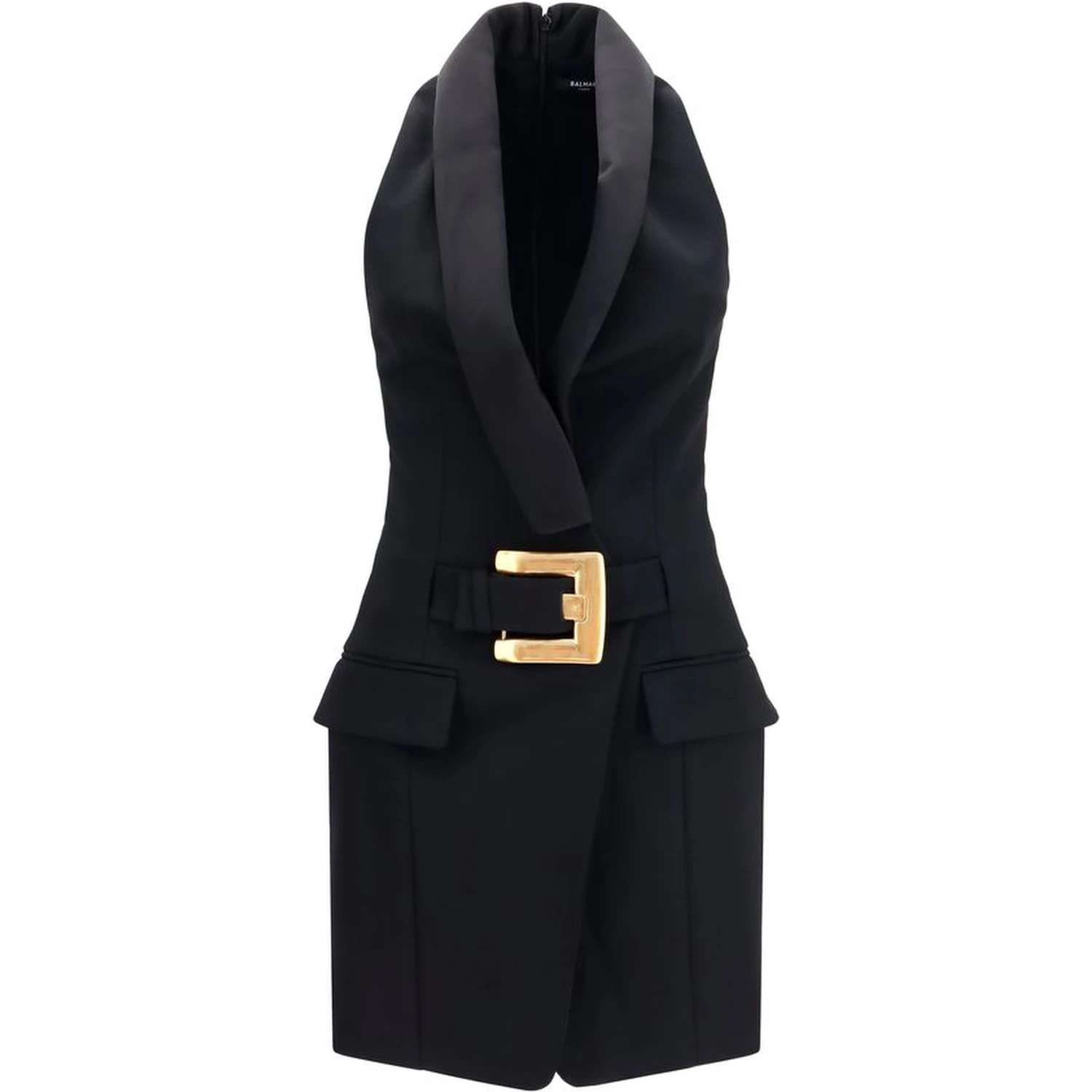 Black Wool Oves Aries Casual Dress