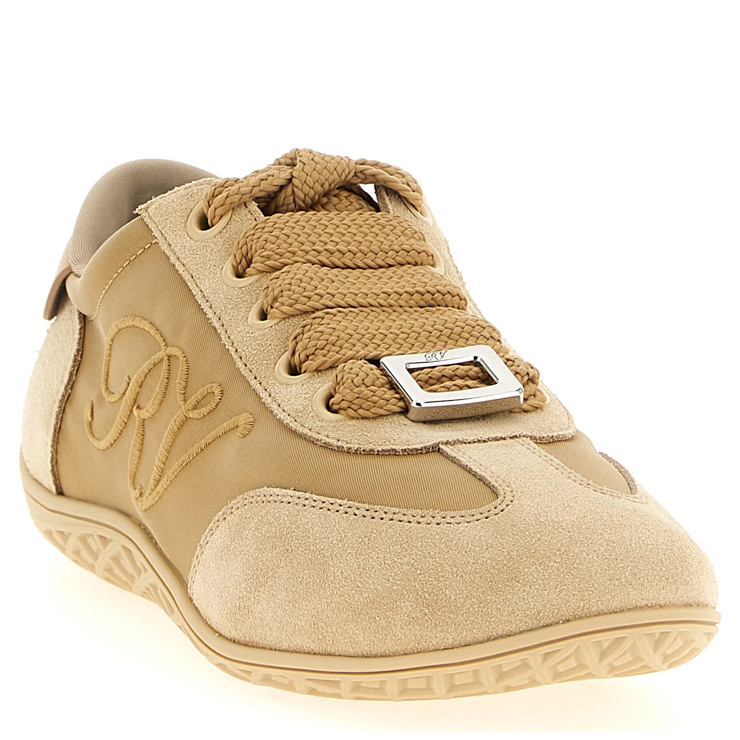 Beige Calfskin High Top Sneakers
