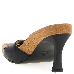 Black Calfskin Stiletto Heel Sandals