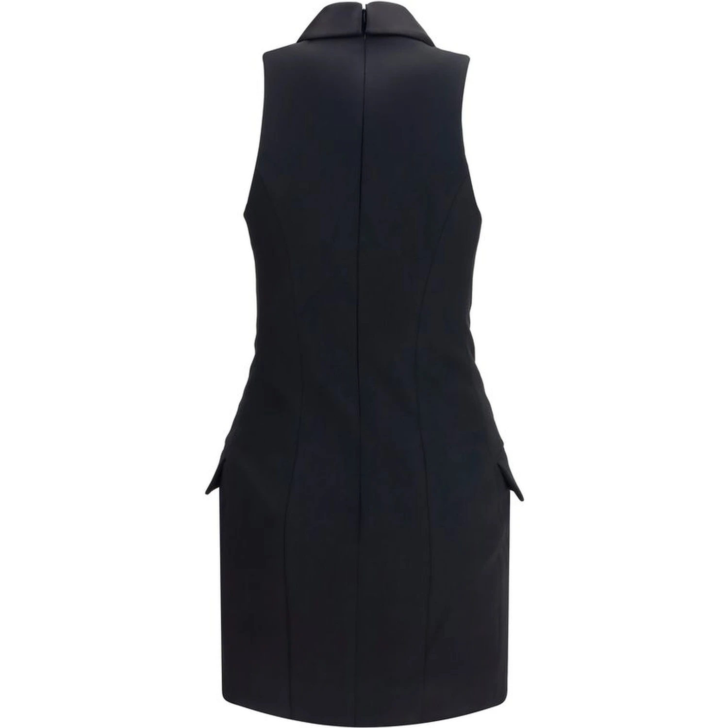 Black Wool Oves Aries Casual Dress