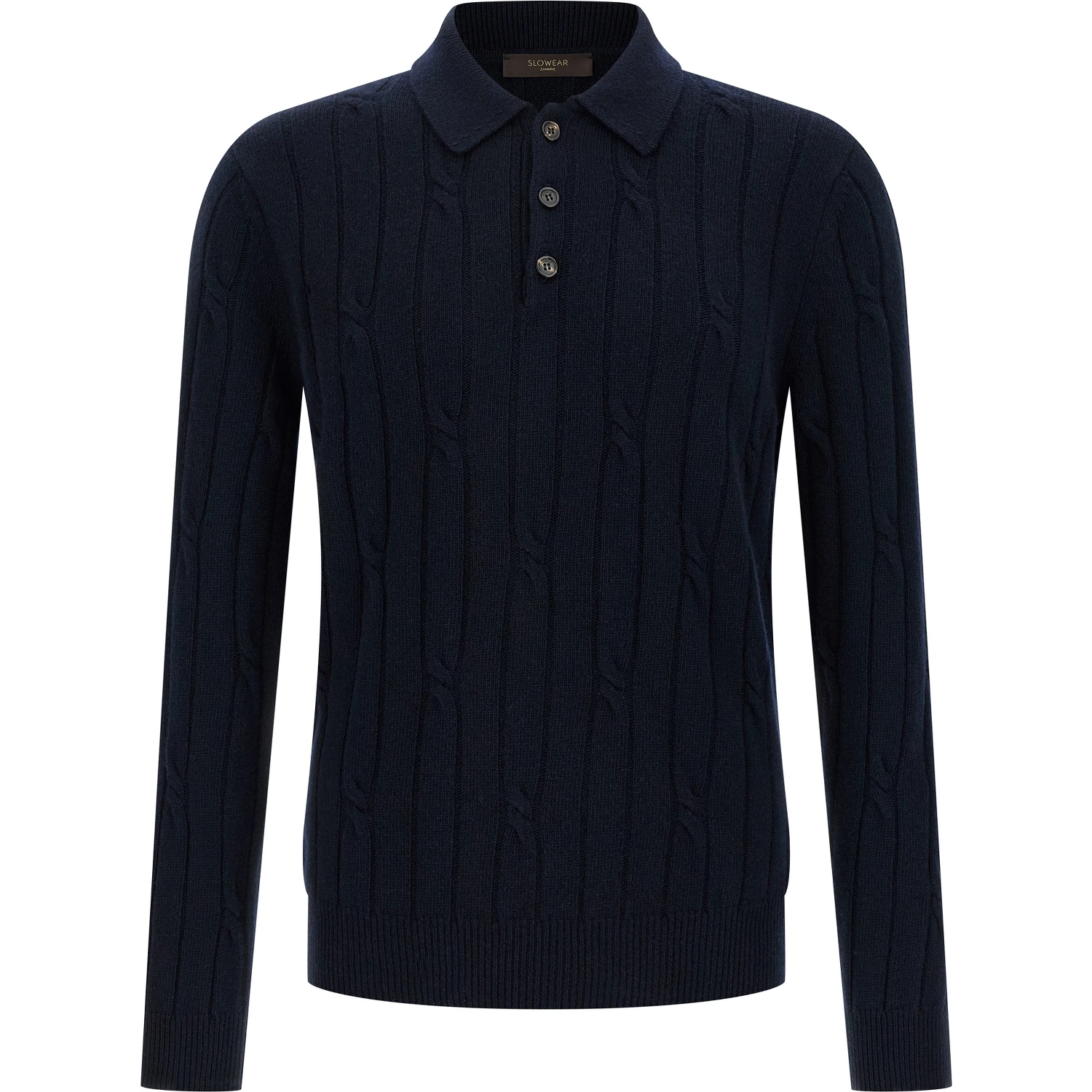 Blue Virgin Wool Polo Shirt
