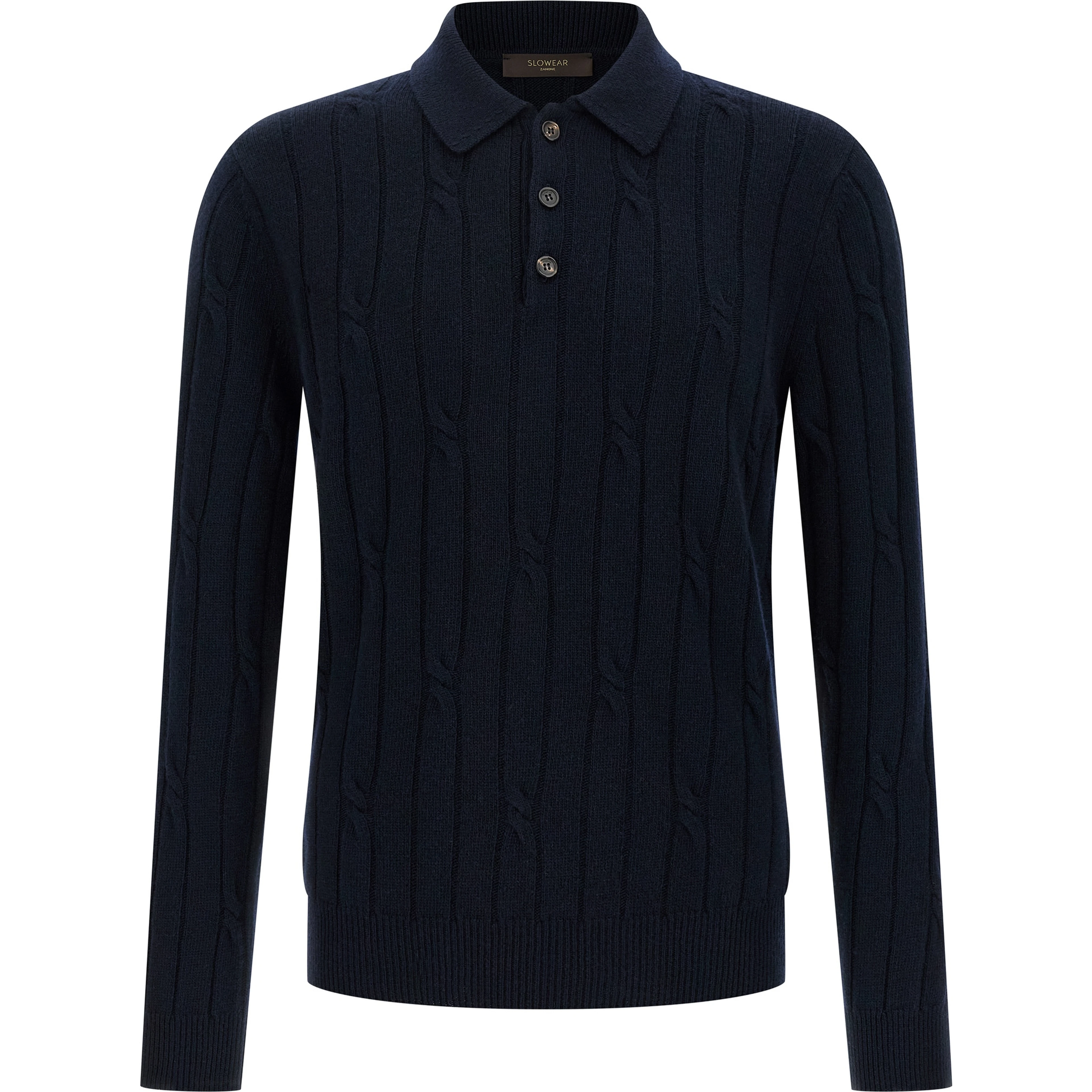 Blue Virgin Wool Polo Shirt