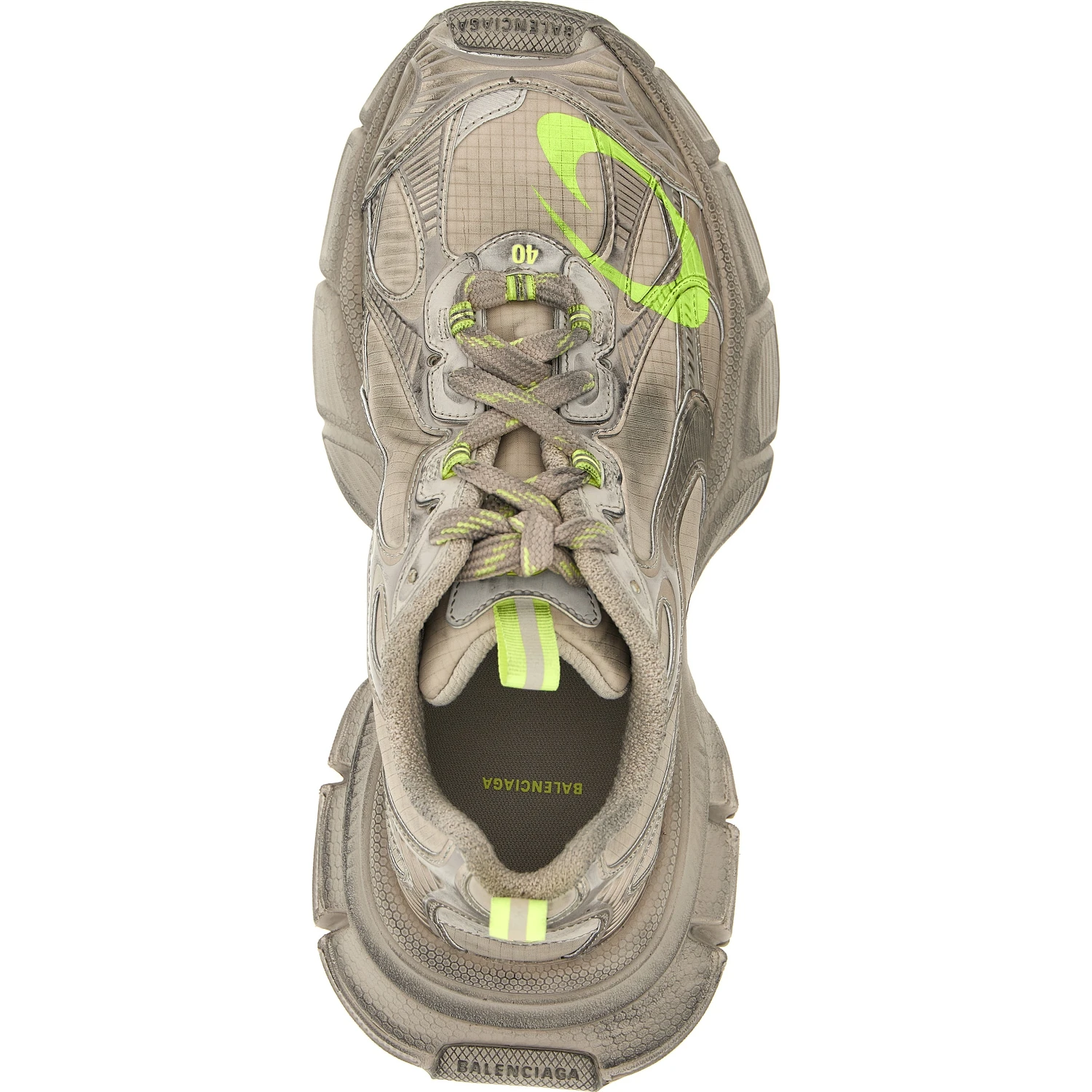 Gray Polyethylene Athletic Sneakers