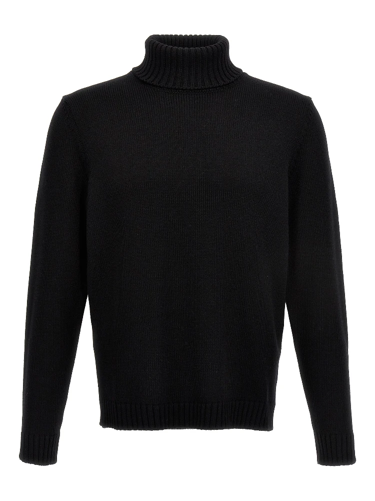 Black Virgin Wool Cardigan