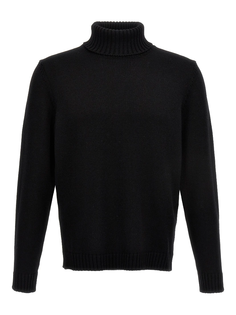 Black Virgin Wool Cardigan