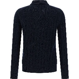 Blue Virgin Wool Polo Shirt