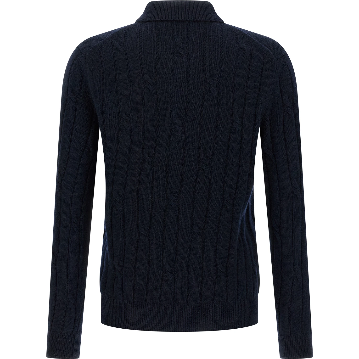 Blue Virgin Wool Polo Shirt