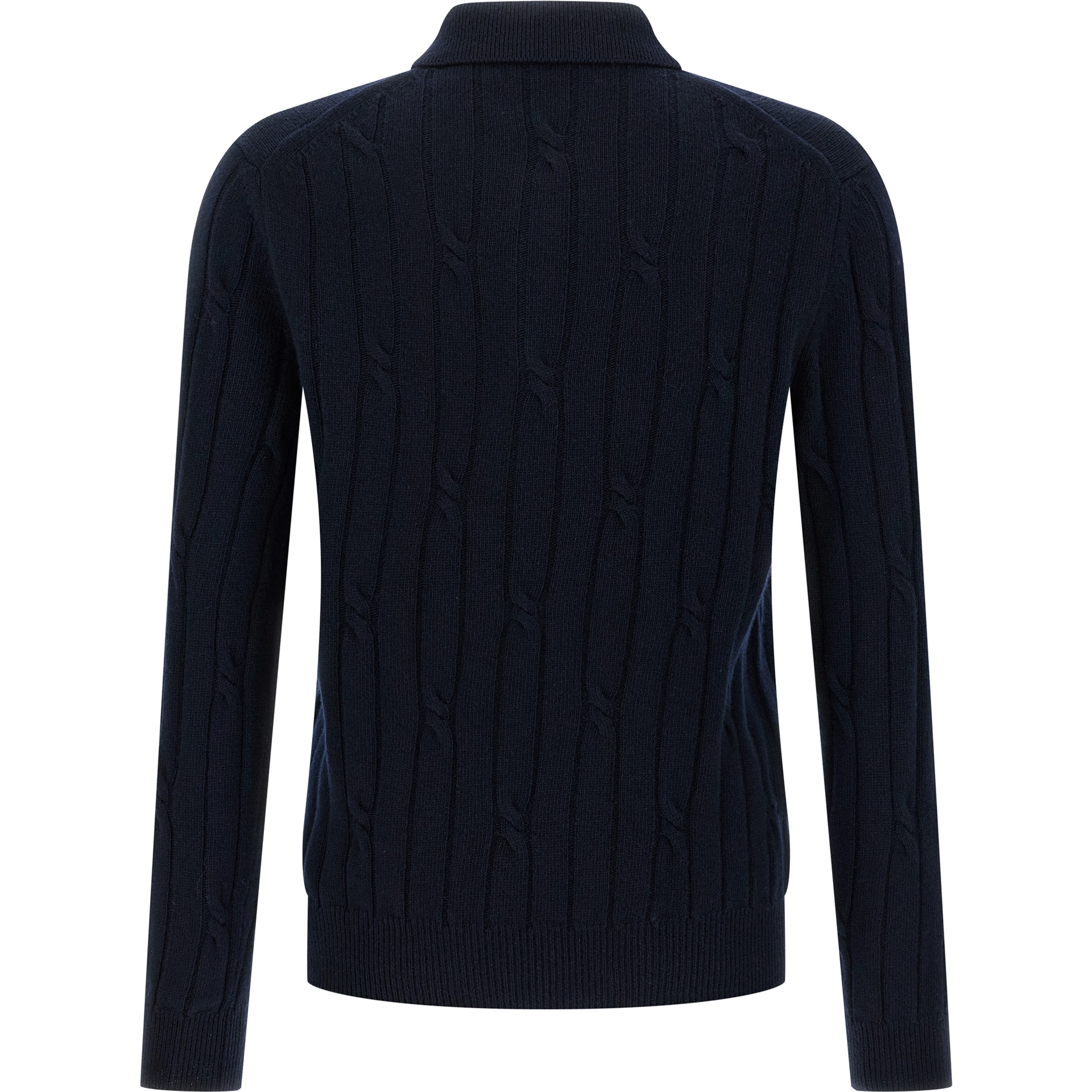 Blue Virgin Wool Polo Shirt