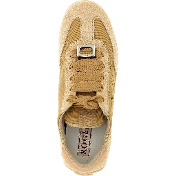Beige Calfskin High Top Sneakers