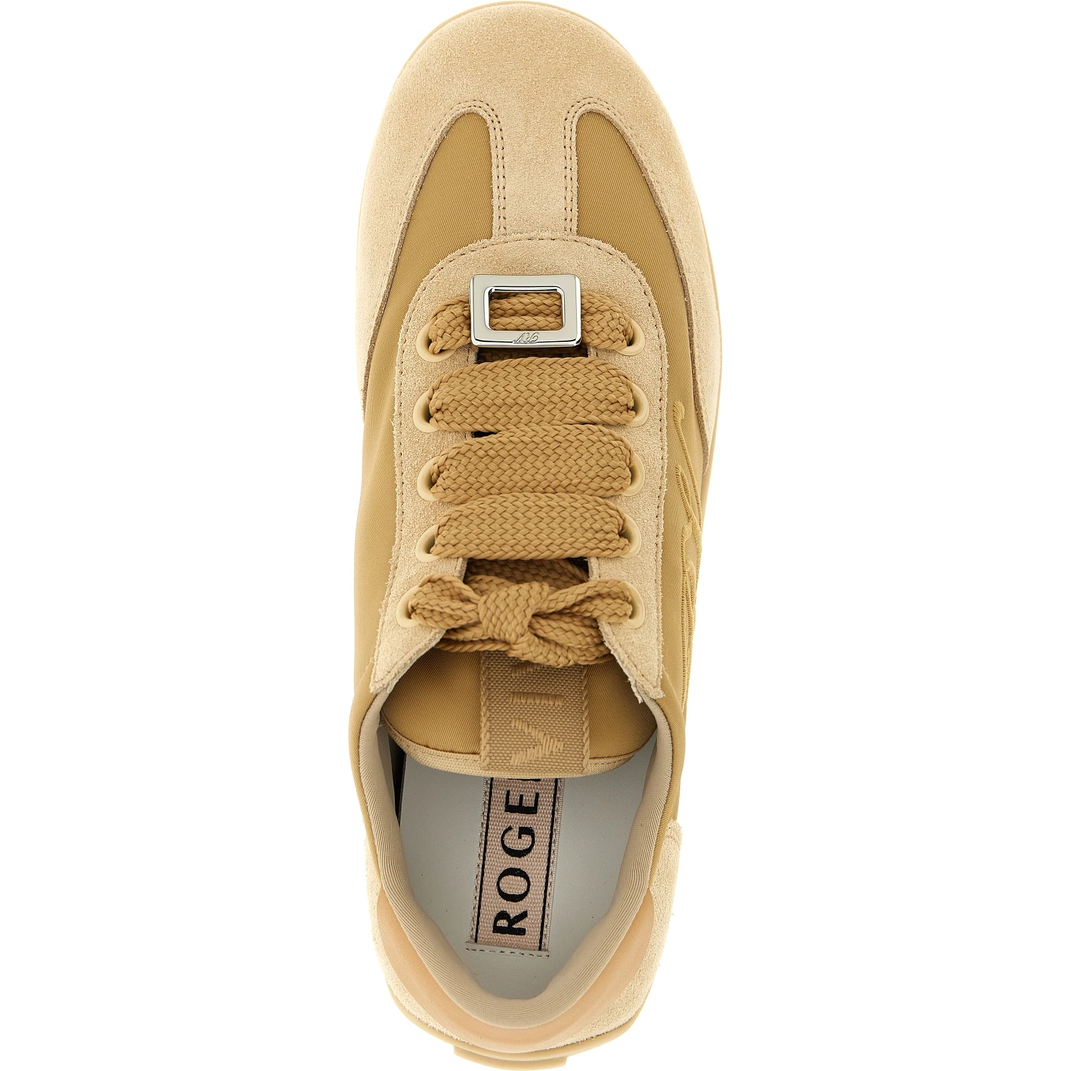 Beige Calfskin High Top Sneakers