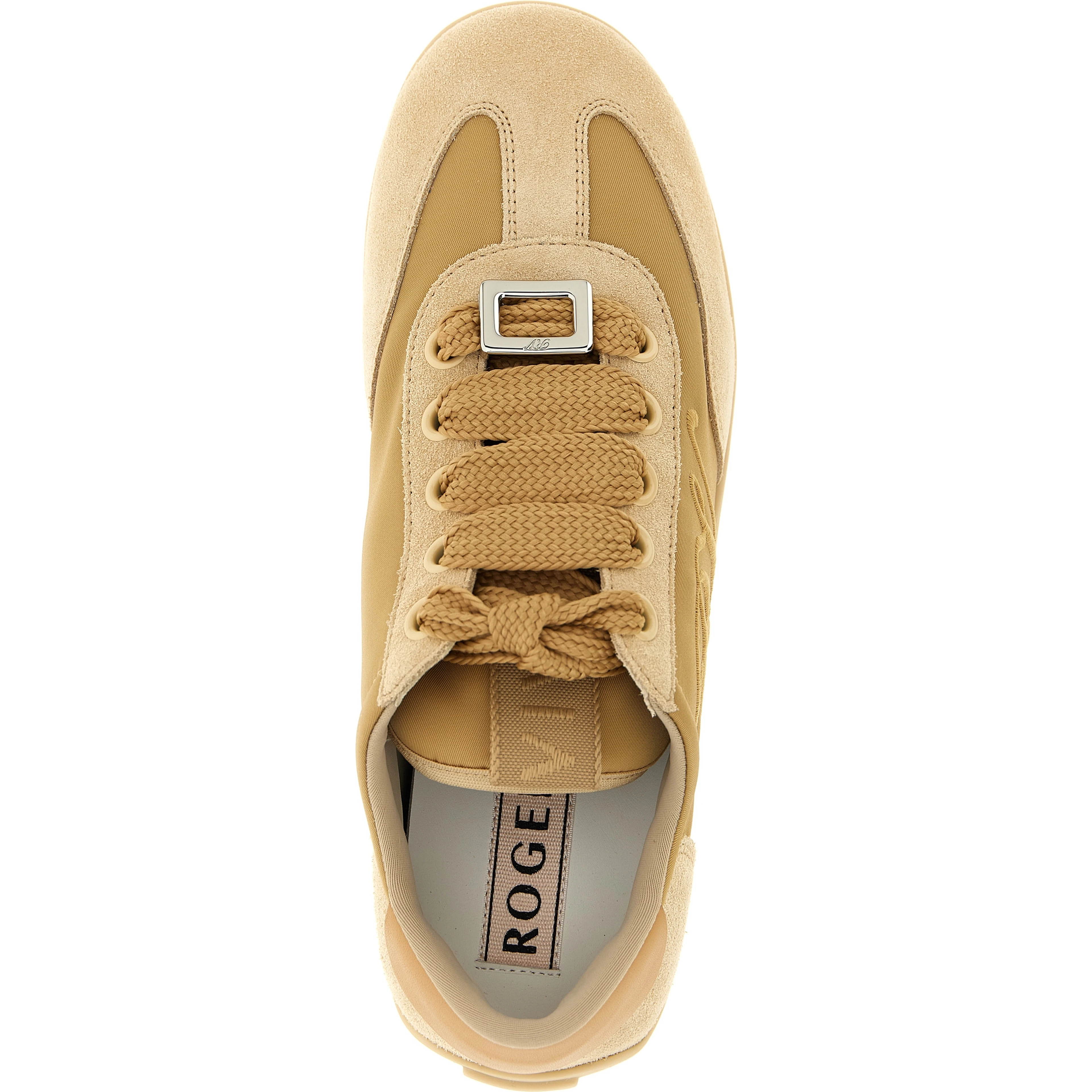 Beige Calfskin High Top Sneakers