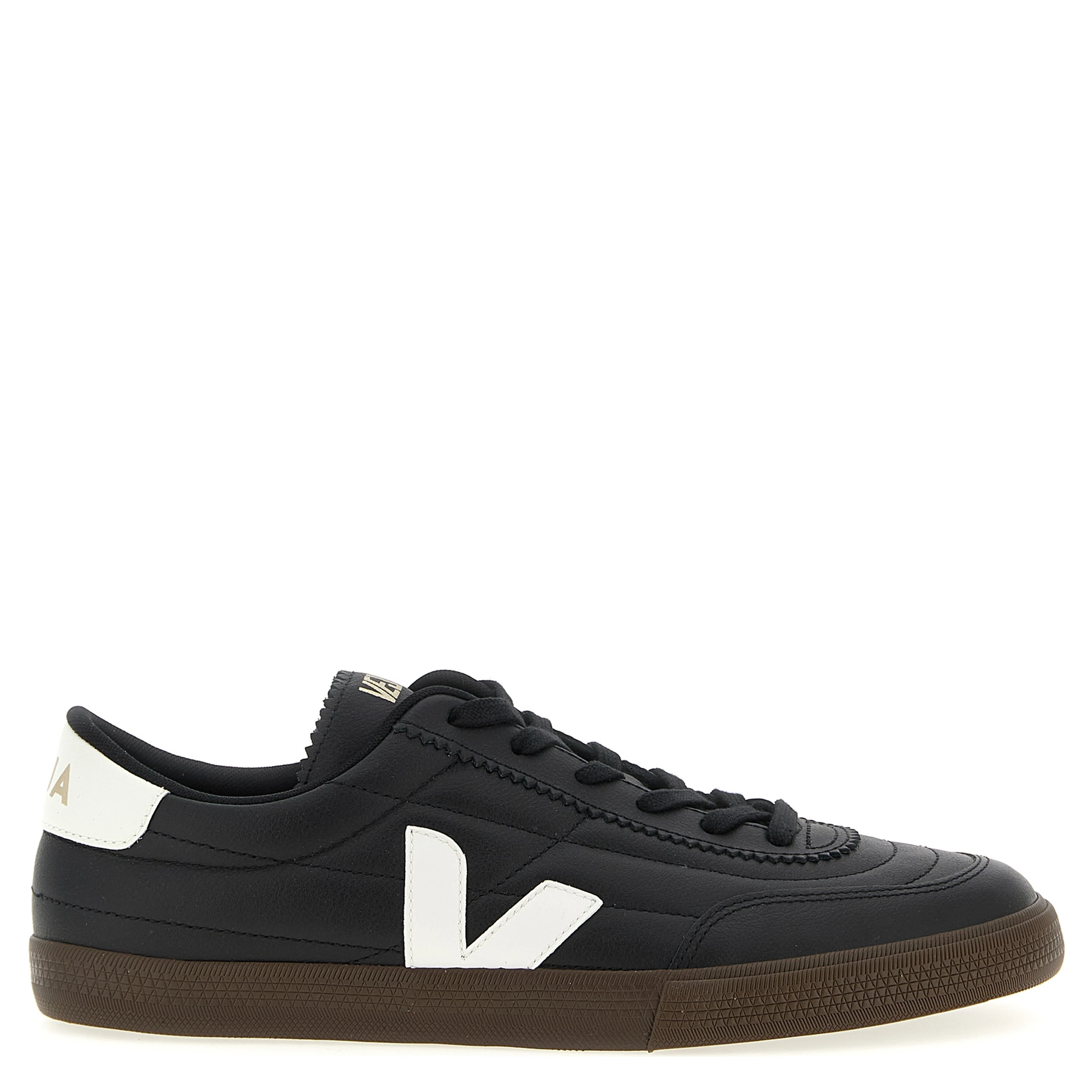 Bicolor Genuine Leather Low Top Sneakers