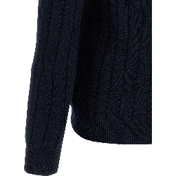 Blue Virgin Wool Polo Shirt