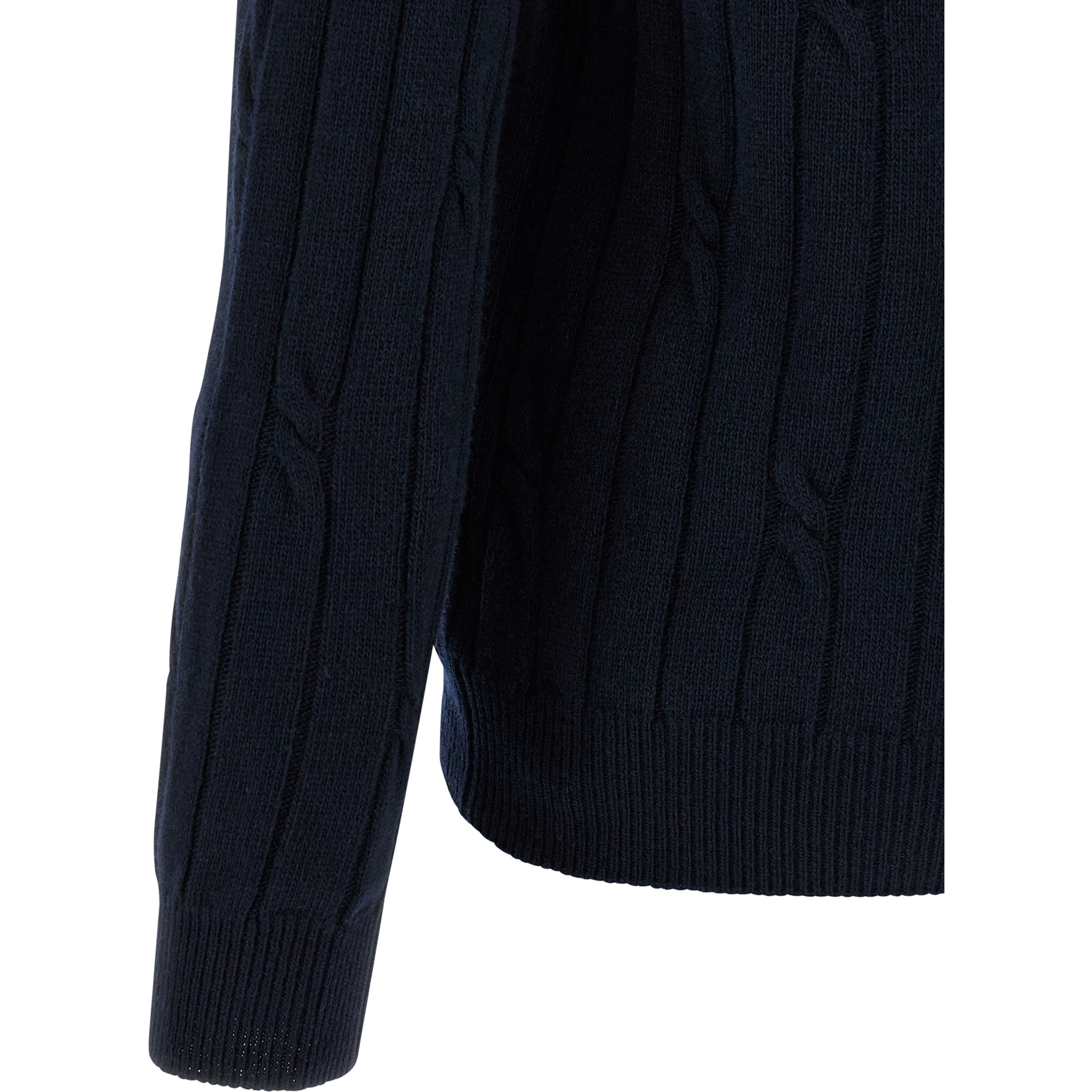 Blue Virgin Wool Polo Shirt