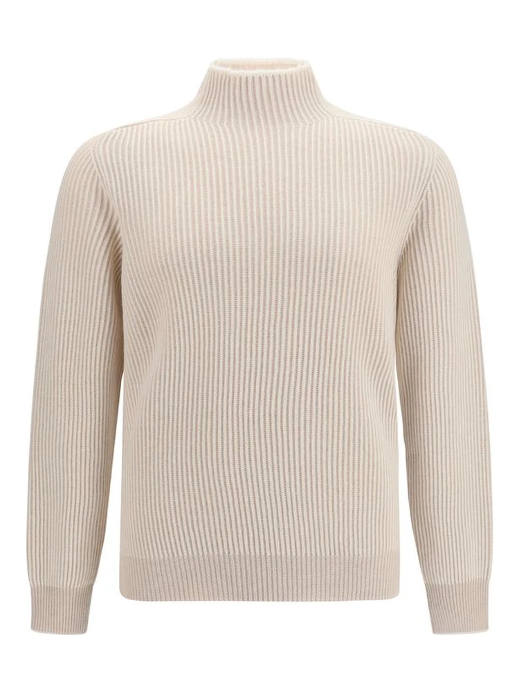 Beige Cashmere Turtleneck