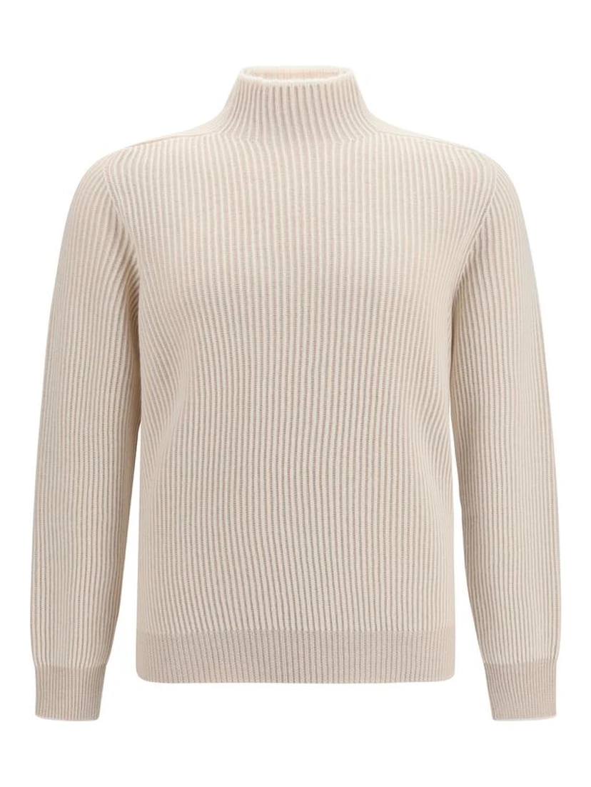 Beige Cashmere Turtleneck