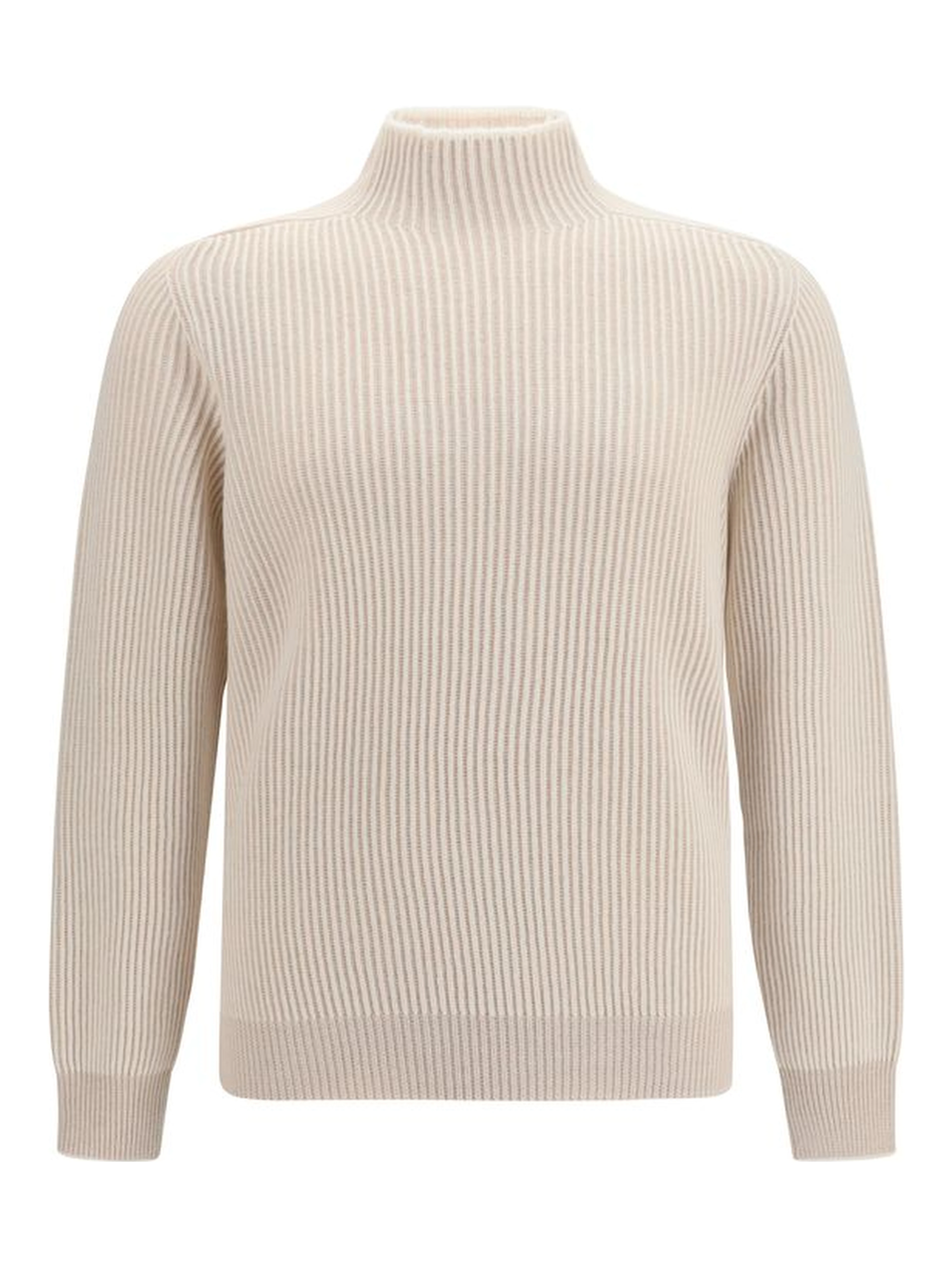 Beige Cashmere Turtleneck