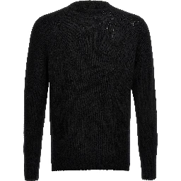 Black Virgin Wool Cardigan