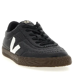 Bicolor Genuine Leather Low Top Sneakers